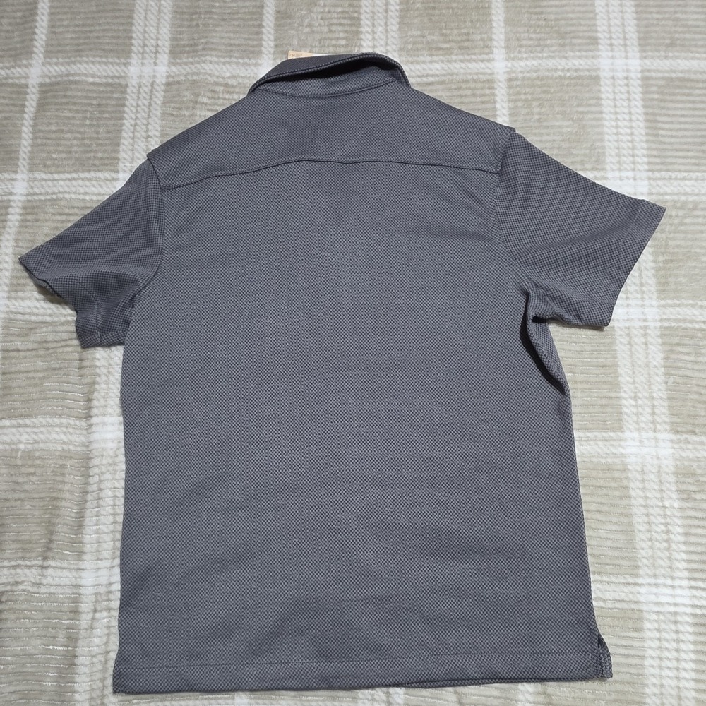Scotch & Soda Gray Micro Pattern Button-Up Shirt Camp Collar Short Sleeve S - Picture 5 of 8